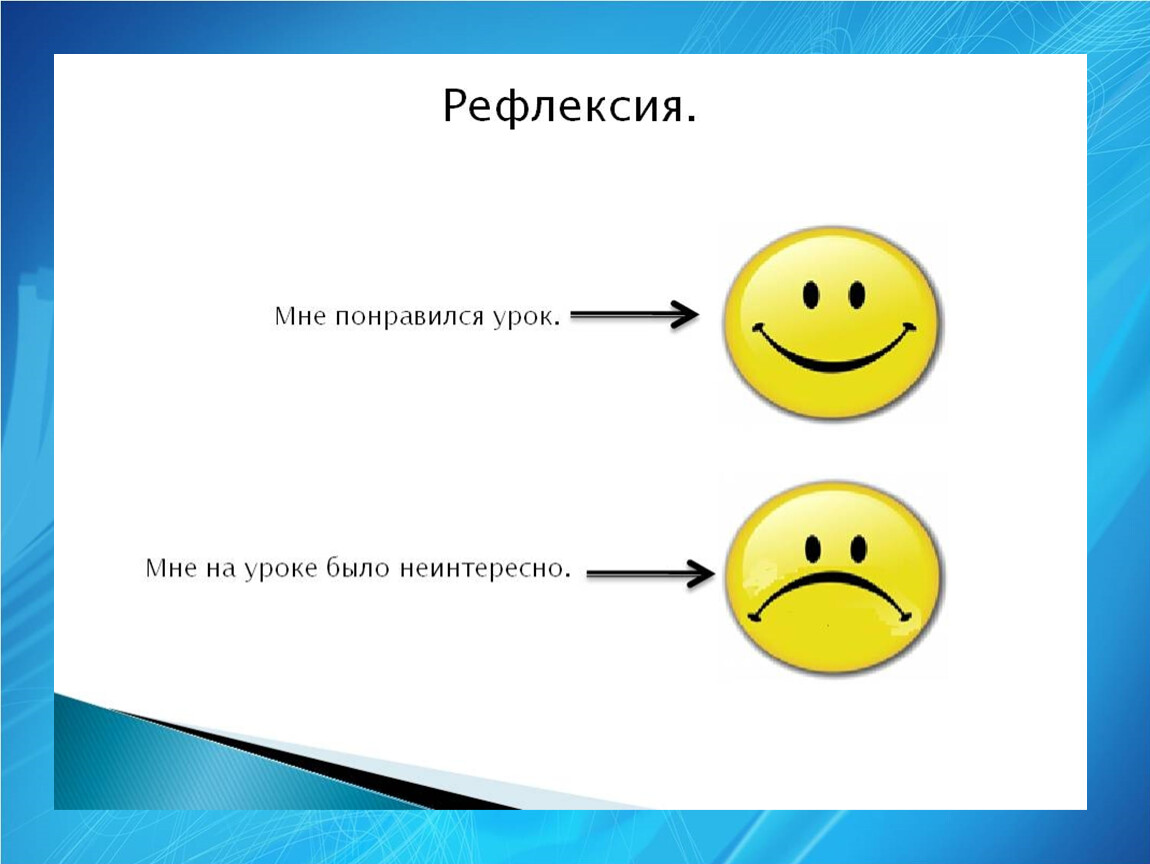 Картинка рефлексия в конце урока примеры по фгос