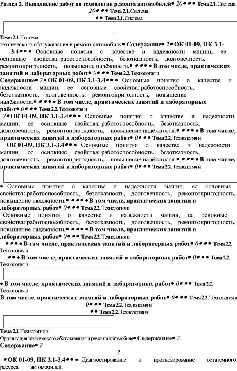 ПРОГРАММА МДК 03.01. Технология ремонта автомобилей Для специальности:  23.02.03 «ТЕХНИЧЕСКОЕ ОБСЛУЖИВАНИЕ И РЕМОНТ АВ