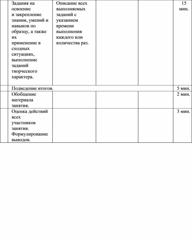 Требования к оформлению плана конспекта физкультурного занятия