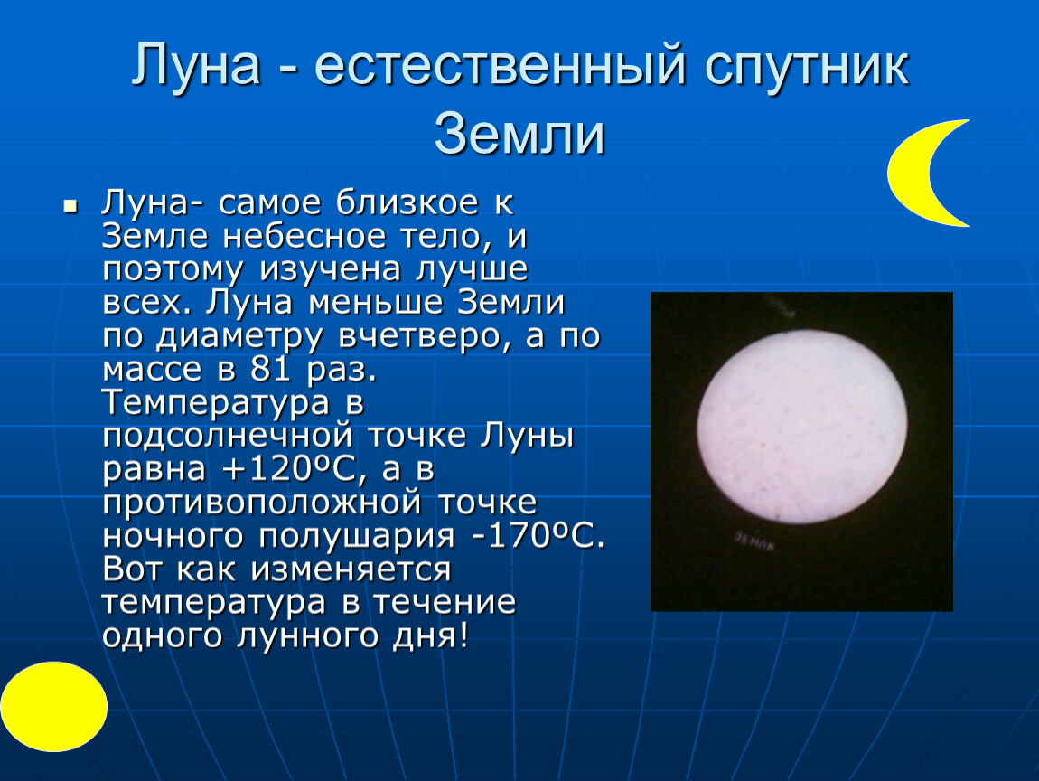 Луна как спутник земли презентация