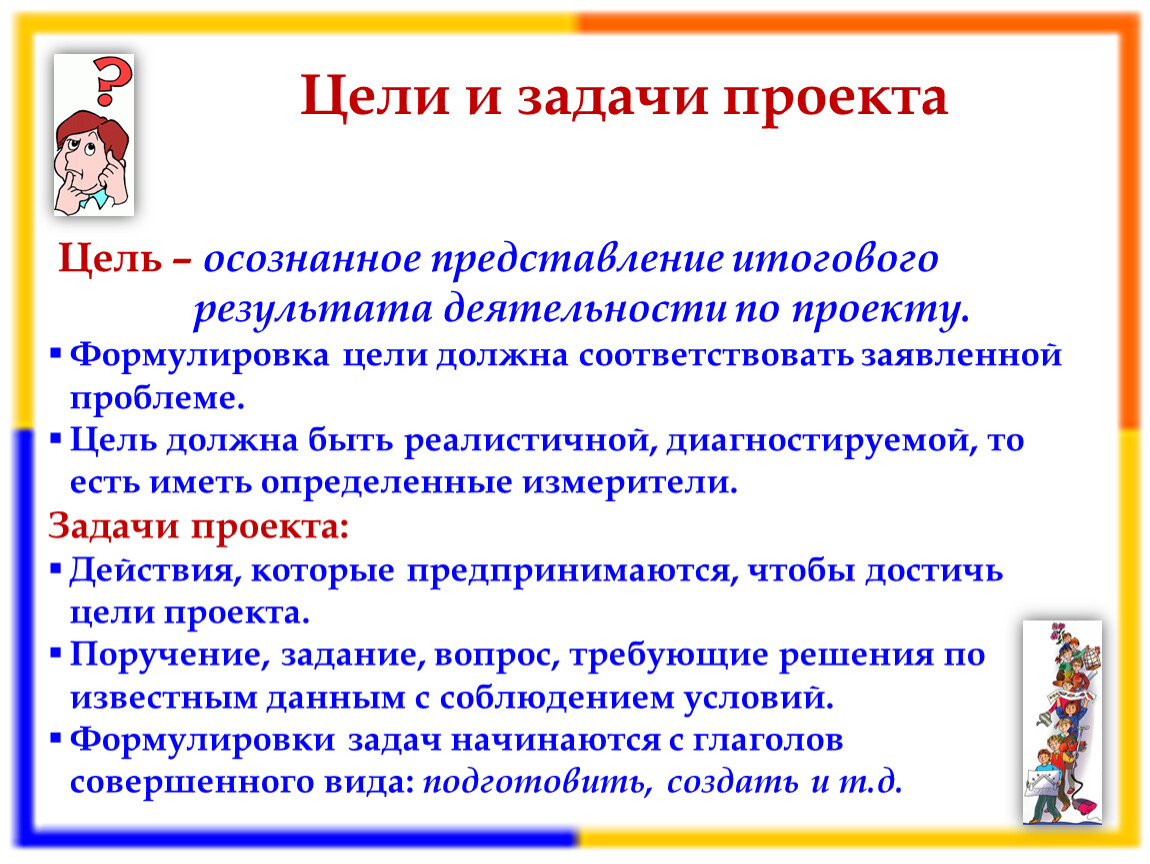 Тем что должно быть в. Как составить цель и задачи проекта. Как определить цель и задачи проекта. Цели и задачи проекта примеры. Как выявить цель и задачи проекта.