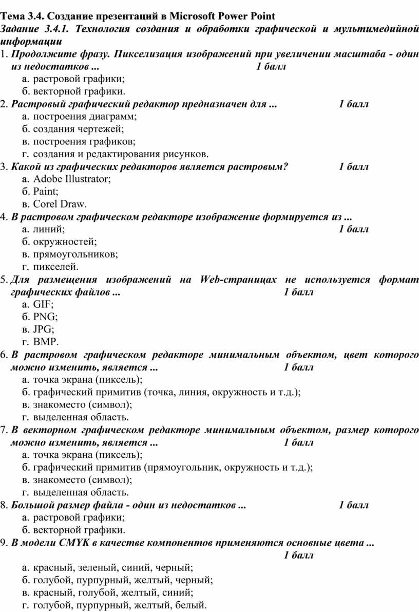 Тема 3.4. Создание презентаций в