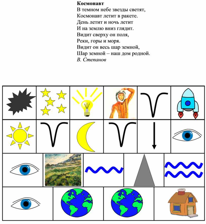 Стихи в картинках для детей мнемотехника