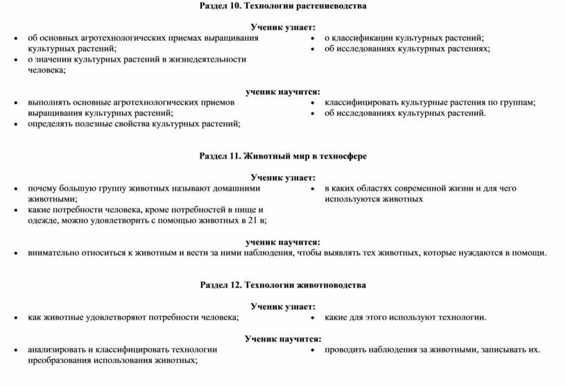 Раздел 10. Технологии растениеводства