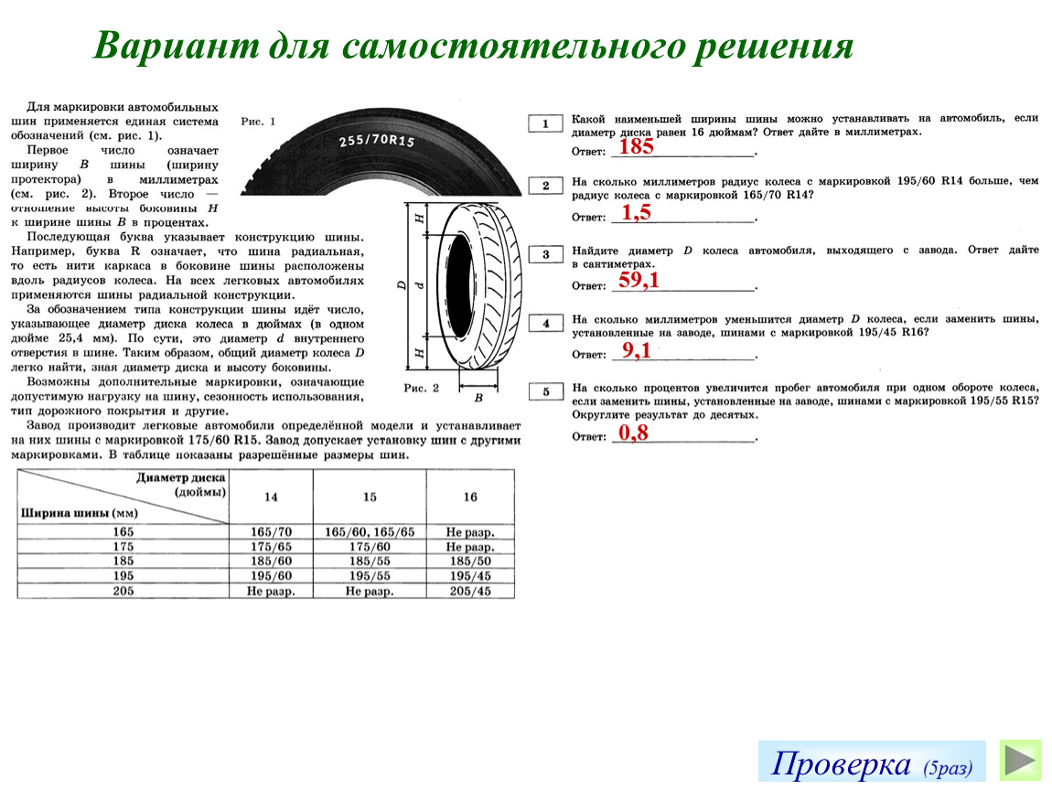 Шины какой наименьшей