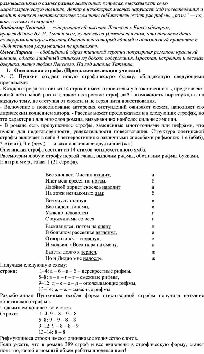 Онегин входит идет меж кресел по ногам