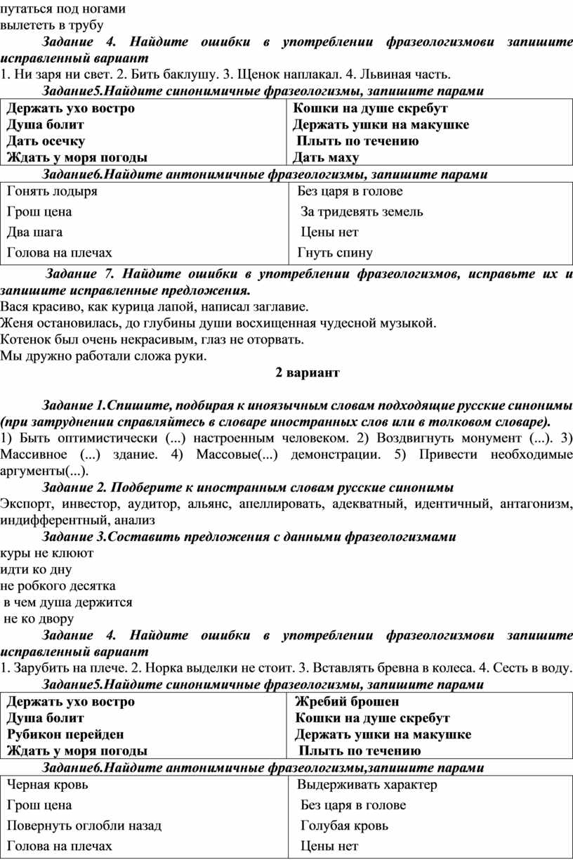 Фонд оценочных средств по культуре речи для СПО