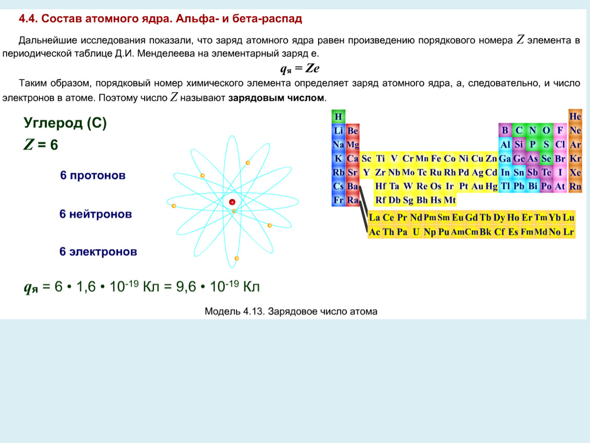 Состав атомного ядра тест 9 класс