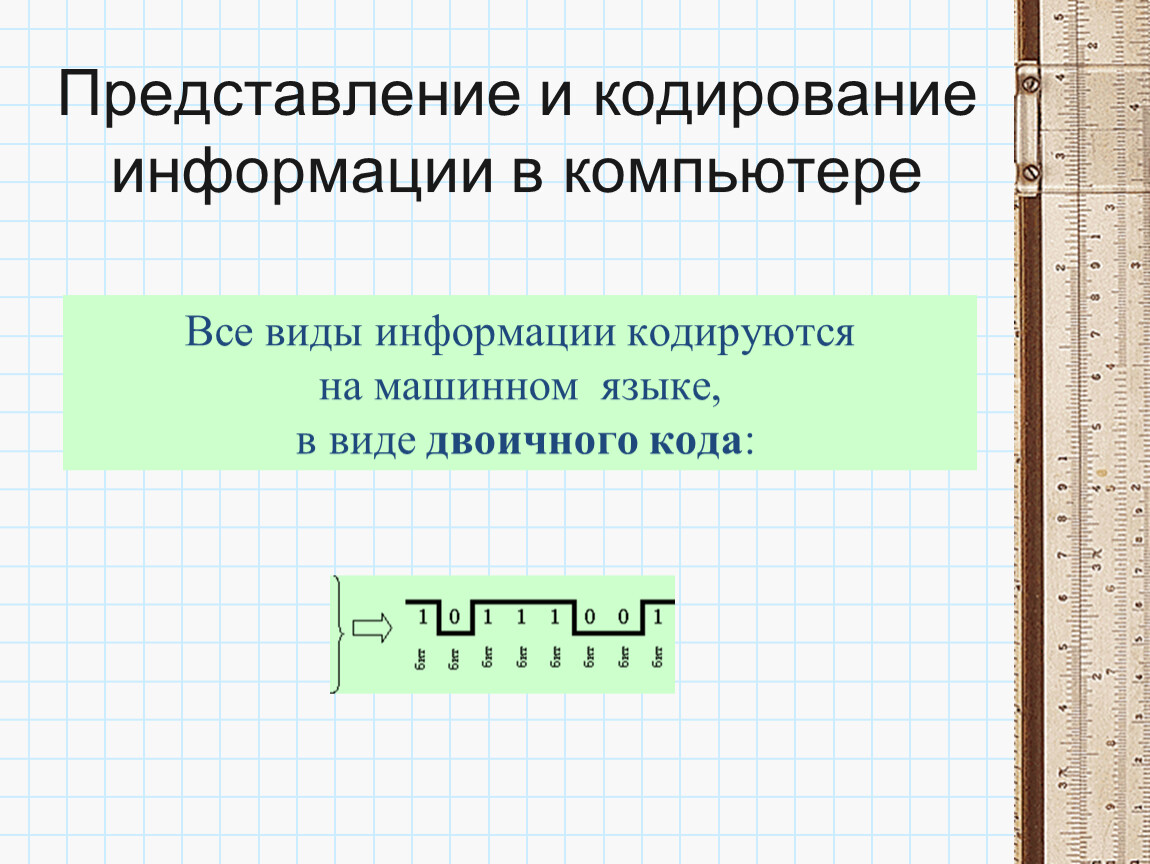 Кодирование информации видео. Представление и кодирование информации. Представление и кодирование информации в компьютере.