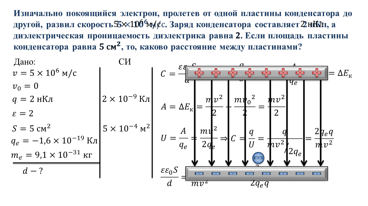 Электрон проходит. Заряд конденсатора q 3 10 -8 емкость конденсатора c 10пф. Заряд конденсатора q 3 10-8 кл. Параллельное соединение конденсаторов. Последовательное соединение конденсаторов.