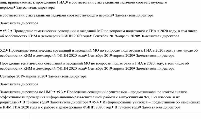 План информационно разъяснительной работы