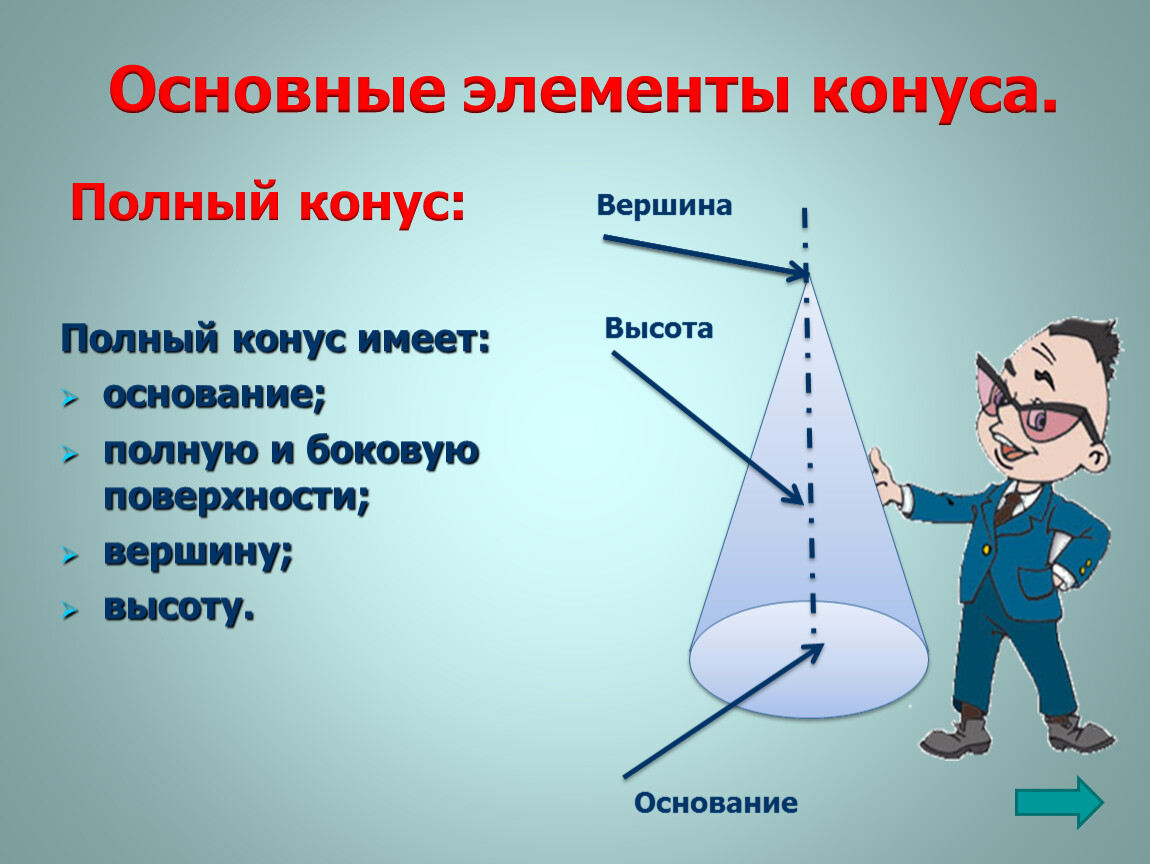 Какой элемент конуса указан на рисунке неверно