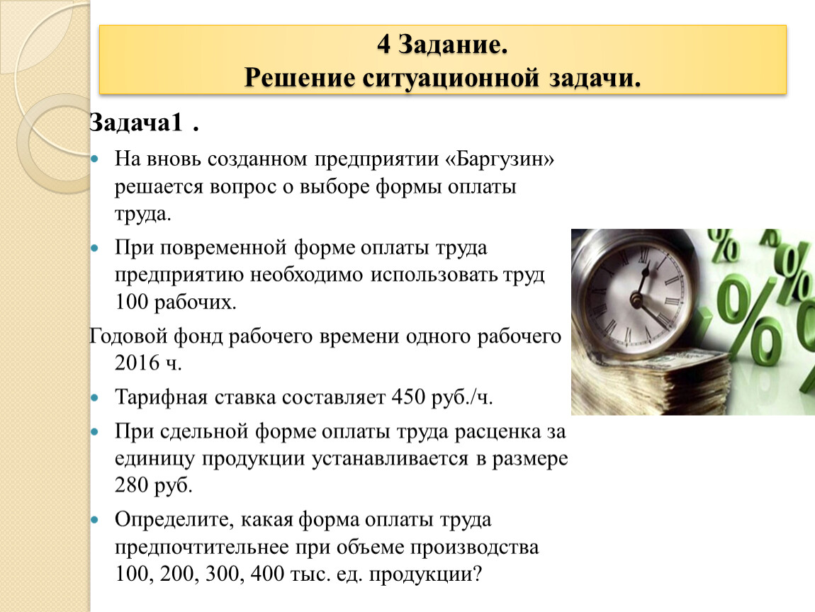 Расчёт заработной платы производственного персонала