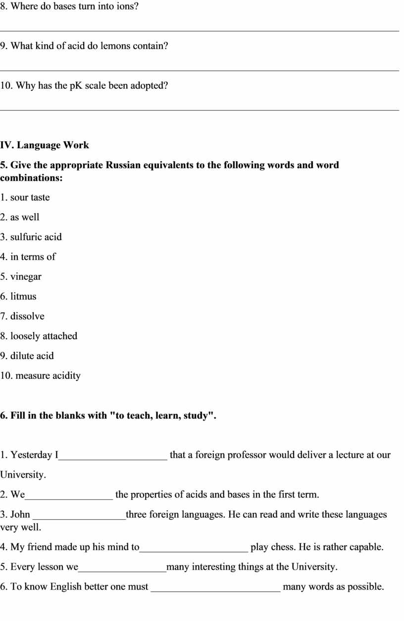 Where do bases turn into ions? _____________________________________________________________________________ 9