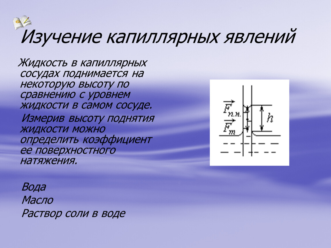 Поверхностное натяжение капиллярные явления. Изучение капиллярных явлений лабораторная работа. Капиллярные явления в физике. Поверхностное натяжение и капиллярные явления в природе.