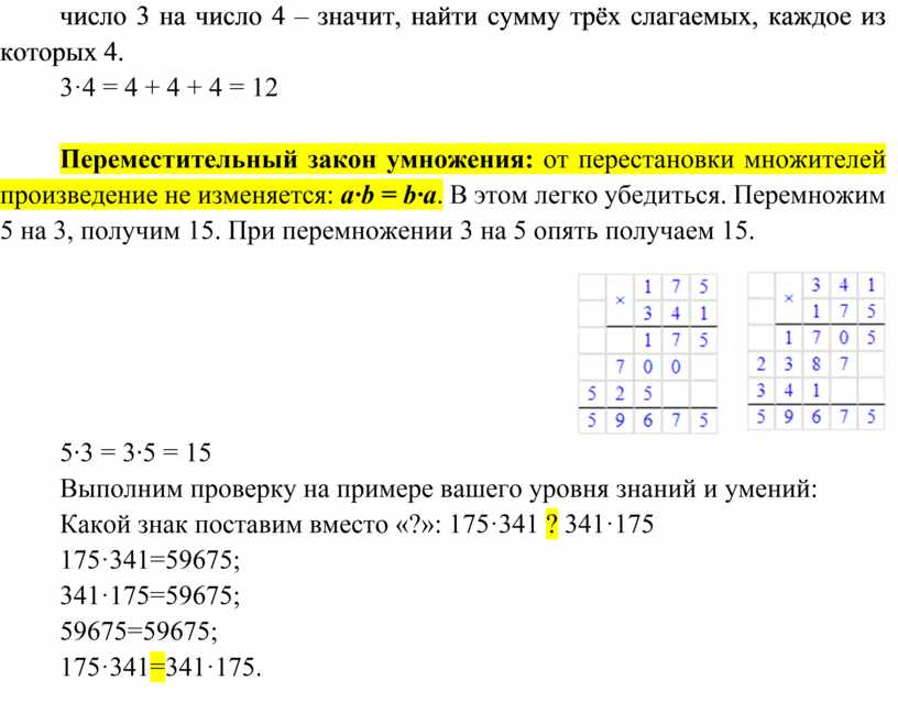 Законы умножения 5 класс никольский презентация