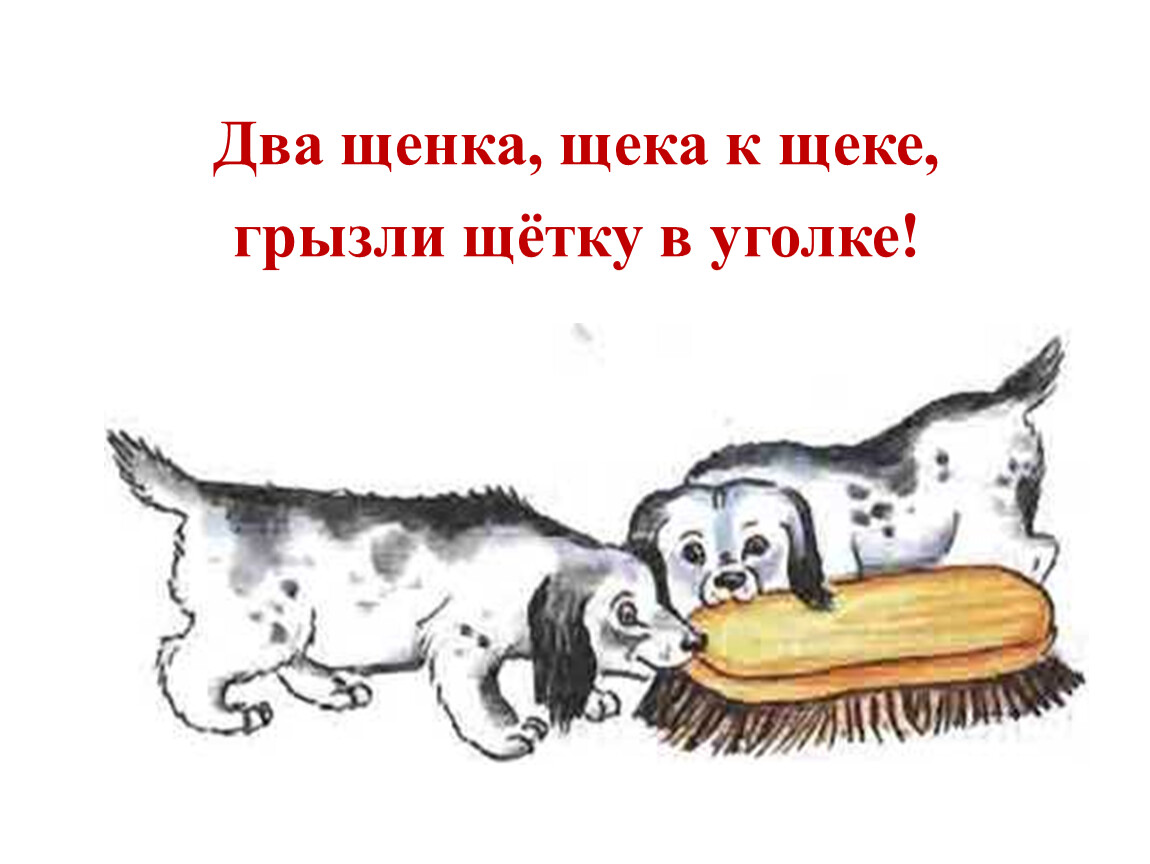 Щенок и щетка рисунок