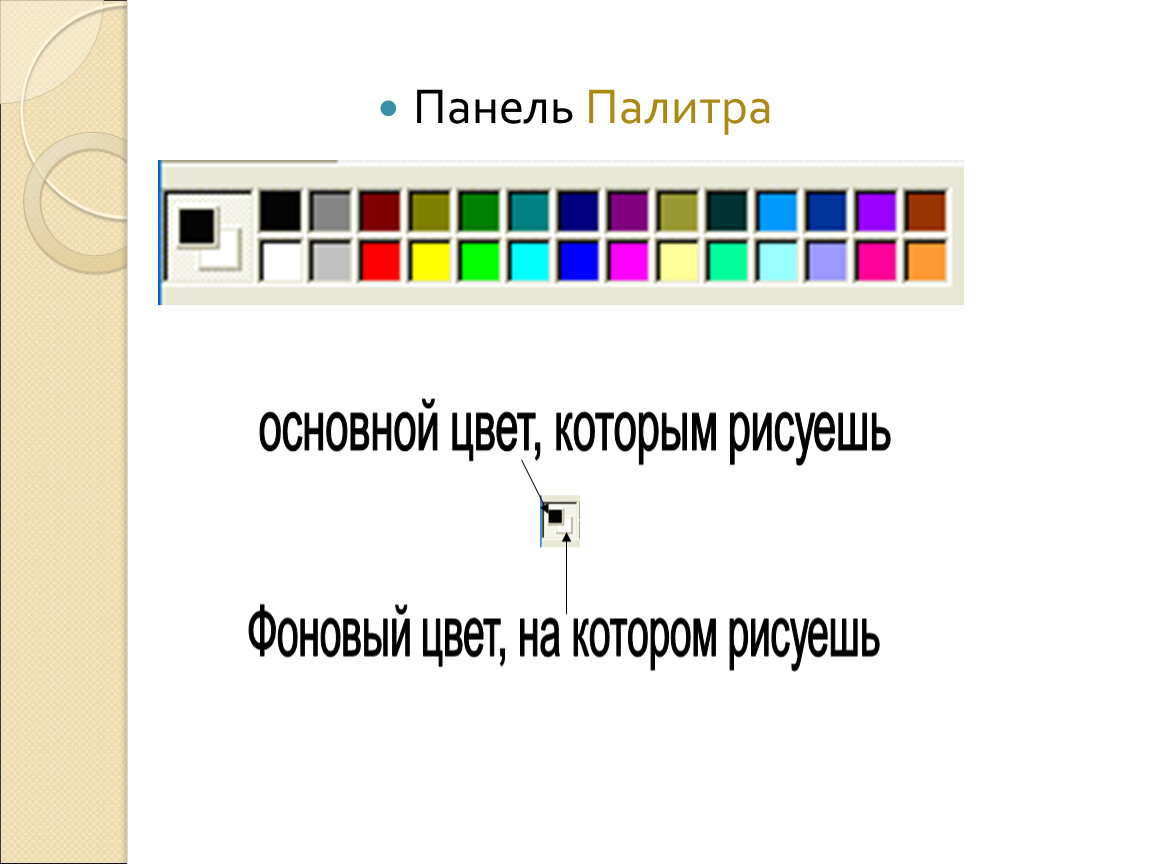 Для выбора основного цвета графического изображения необходимо ответ