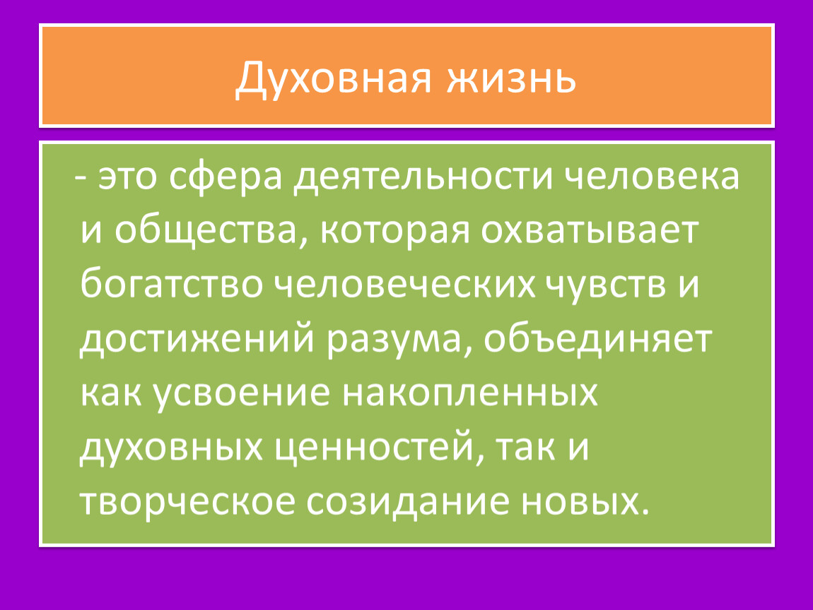 Духовная жизнь компоненты