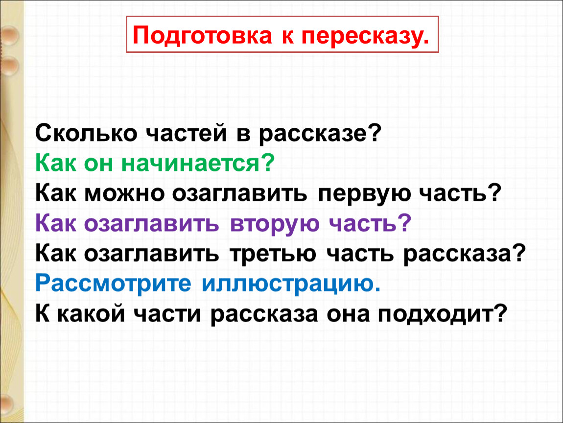 План рассказа саша дразнилка 1 класс