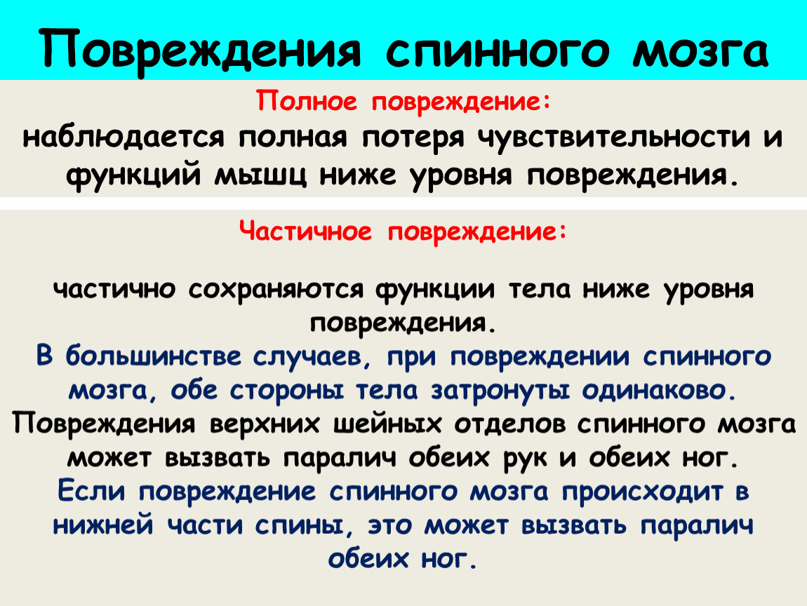 Утрата чувствительности. Полная потеря чувствительности. Потеря функции мышц. Последовательность потери чувствительности. Потеря чувствительности в определенных участках тела наблюдается.