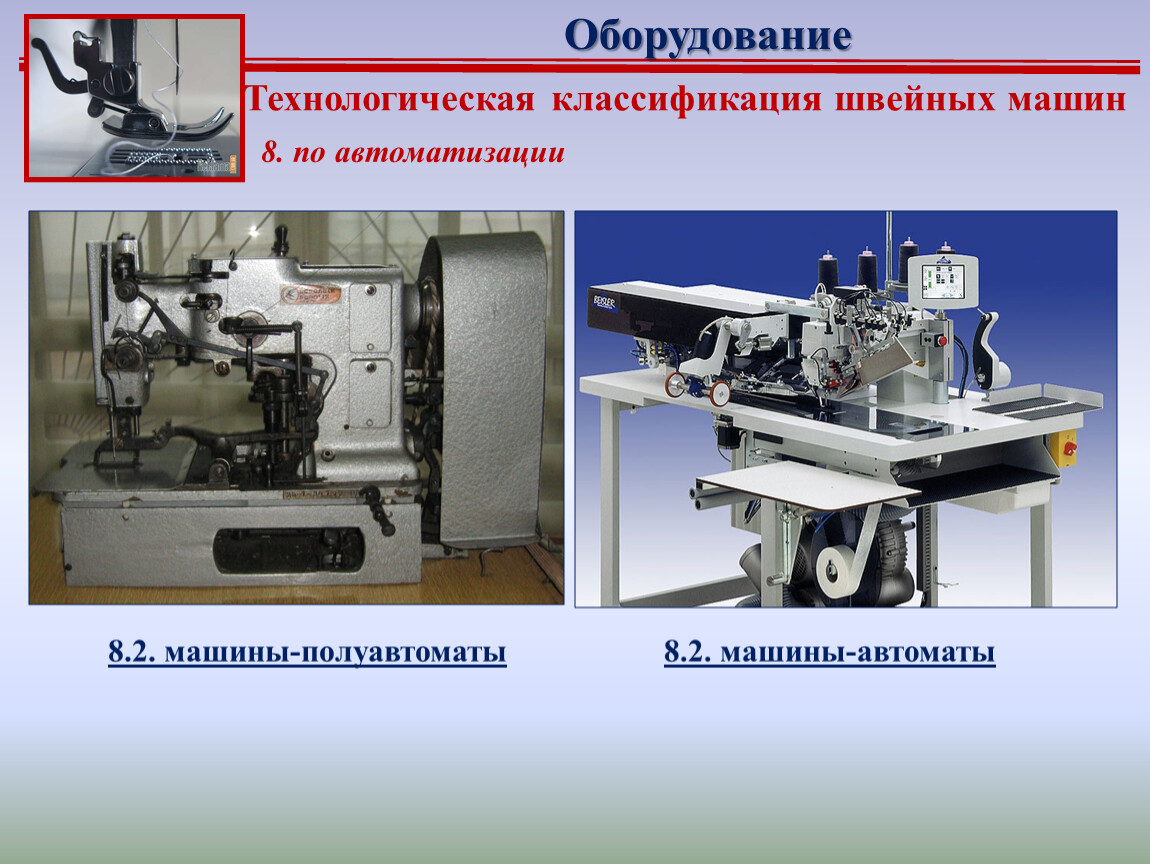 Планы уроков по оборудованию швейного производства