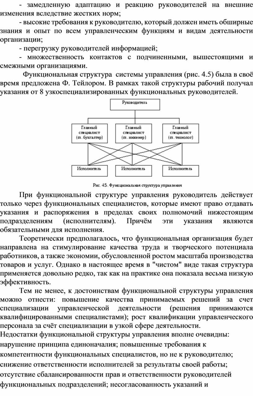 Функциональная структура системы управления (рис