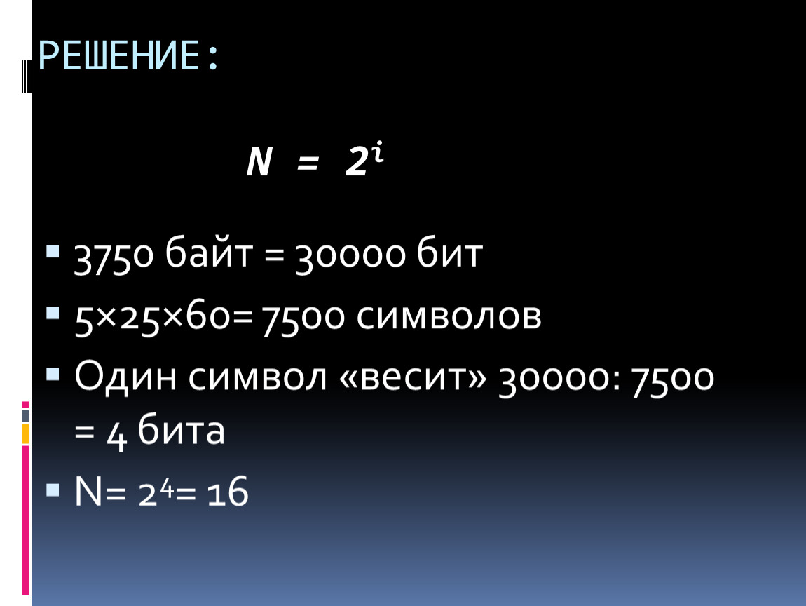 1 символ весит 1 байт. 5 Битов. 5 Бит или 5 битов.