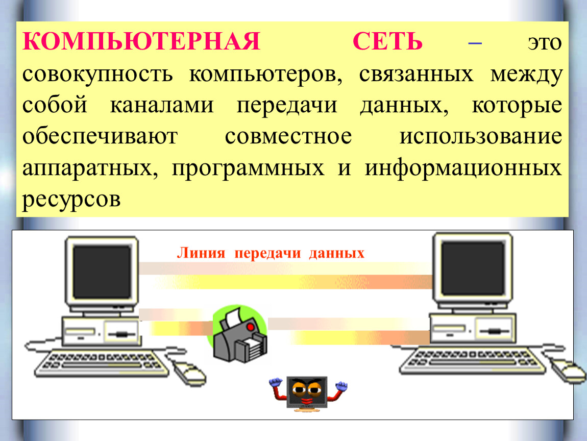 Компьютеры связанные каналами передачи информации. Компьютерные сети. Компьютерная сеть это совокупность компьютеров. Информационные ресурсы компьютерных сетей.