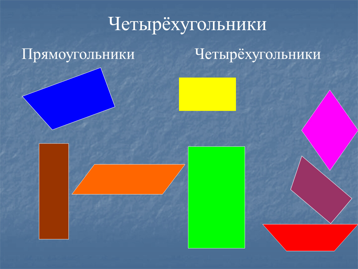 Какие существуют четырехугольники. Разные Четырехугольники для дошкольников. Фигура четырехугольник. Четырехугольники и их названия. Разноцветные четырёхугольники.