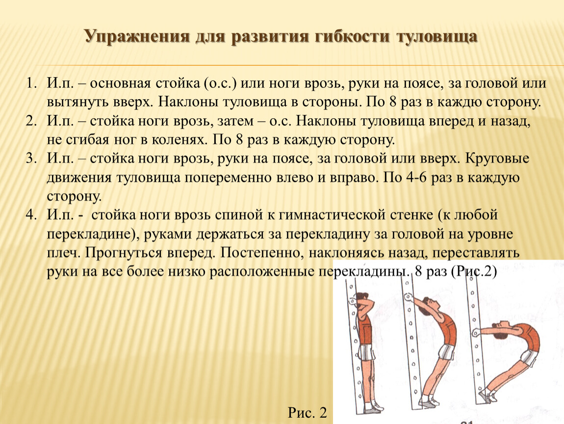 План конспект по развитию гибкости