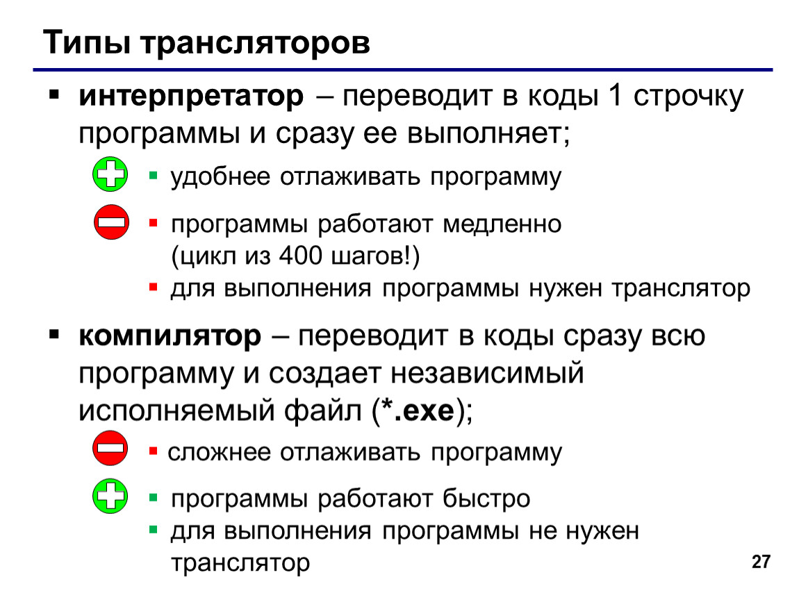 Программы трансляторы презентация