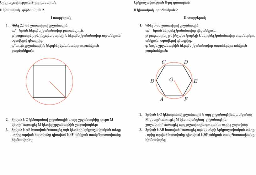 II կիսամյակ գործնական 2 I տարբերակ 1