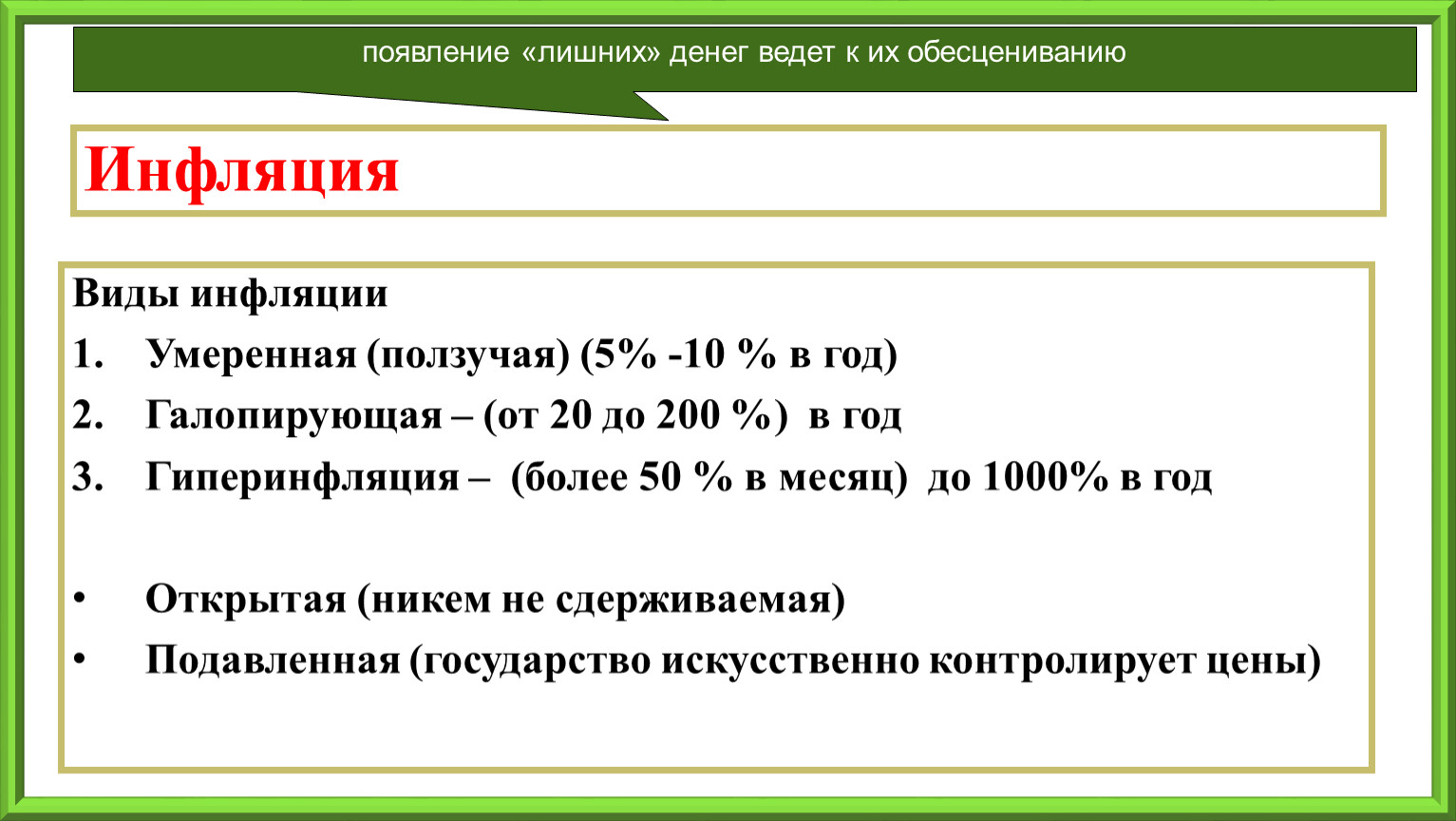 Ползучая (умеренная) инфляция. Ползучая инфляция примеры стран. Виды инфляции. Ползучая умеренная инфляция картинка.