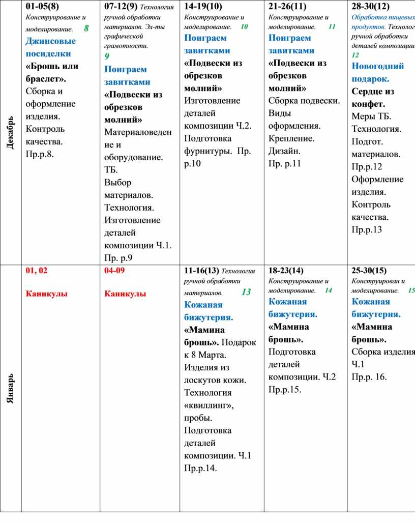 Декабрь 01-05(8) Конструирование и моделирование