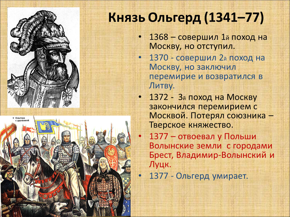Литовский князь присоединивший. Третий поход литовского князя Ольгерда на Москву.