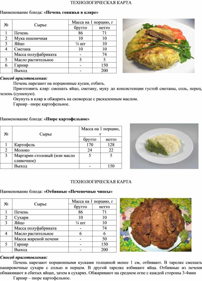 Сборник инструкционных и технологических карт по Технологии