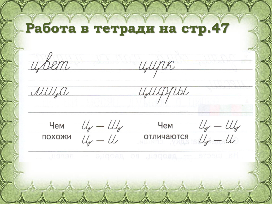 Как правильно подписать тетрадь для работ по обучению грамоте. Буква ц обучение грамоте 1 класс презентация.