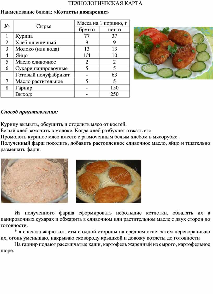 Сборник инструкционных и технологических карт по Технологии