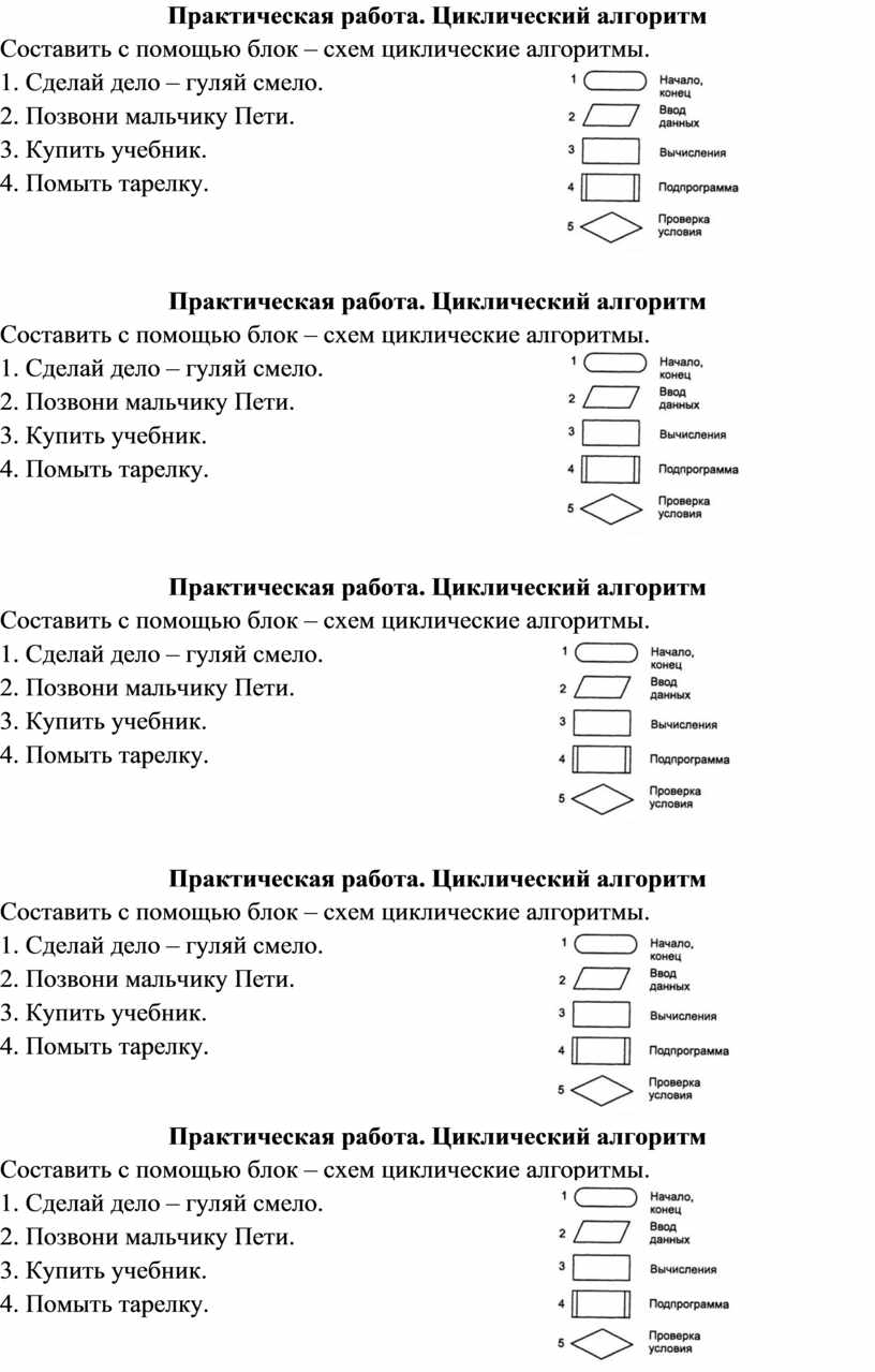 Циклические алгоритмы. ПР21 «Циклические алгоритмы»