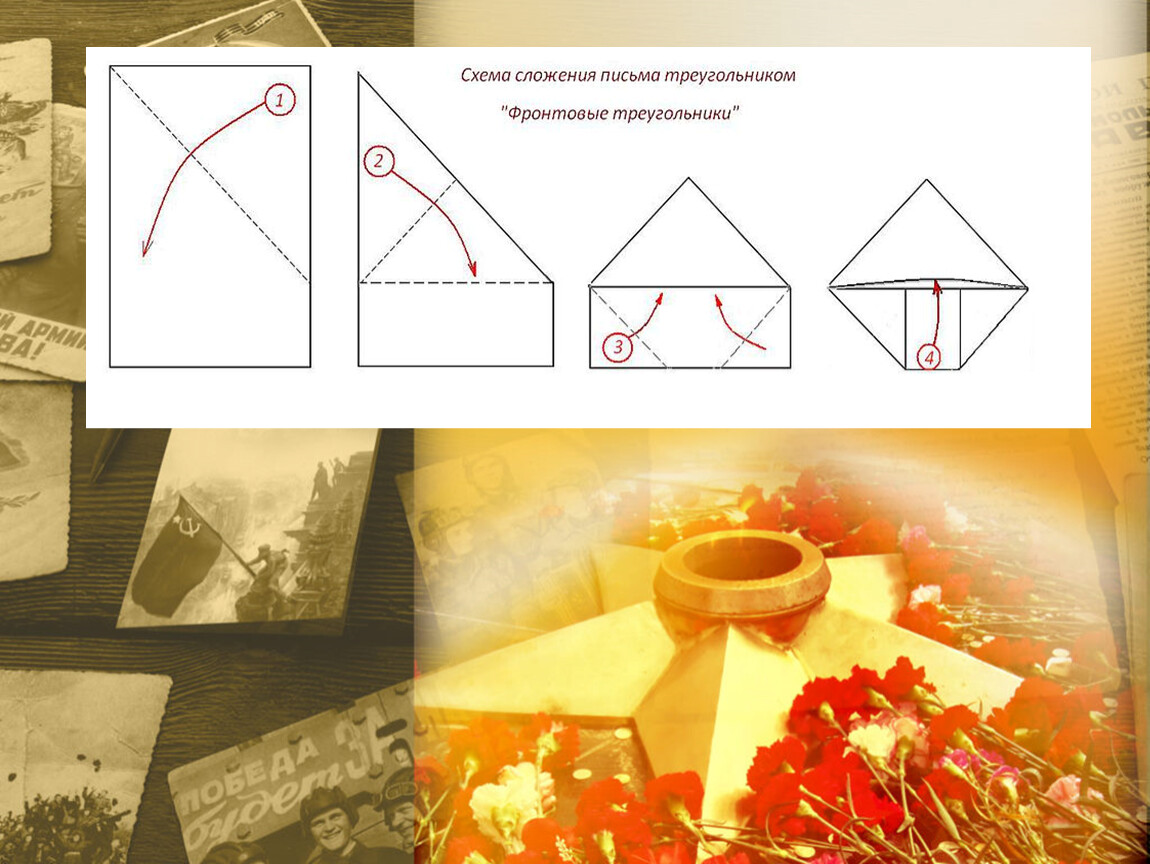 Как сложить солдатское письмо треугольник схема