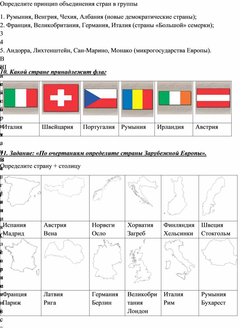 Урок обобщения по Странам Зарубежной Европы. География 11 класс (конспект)