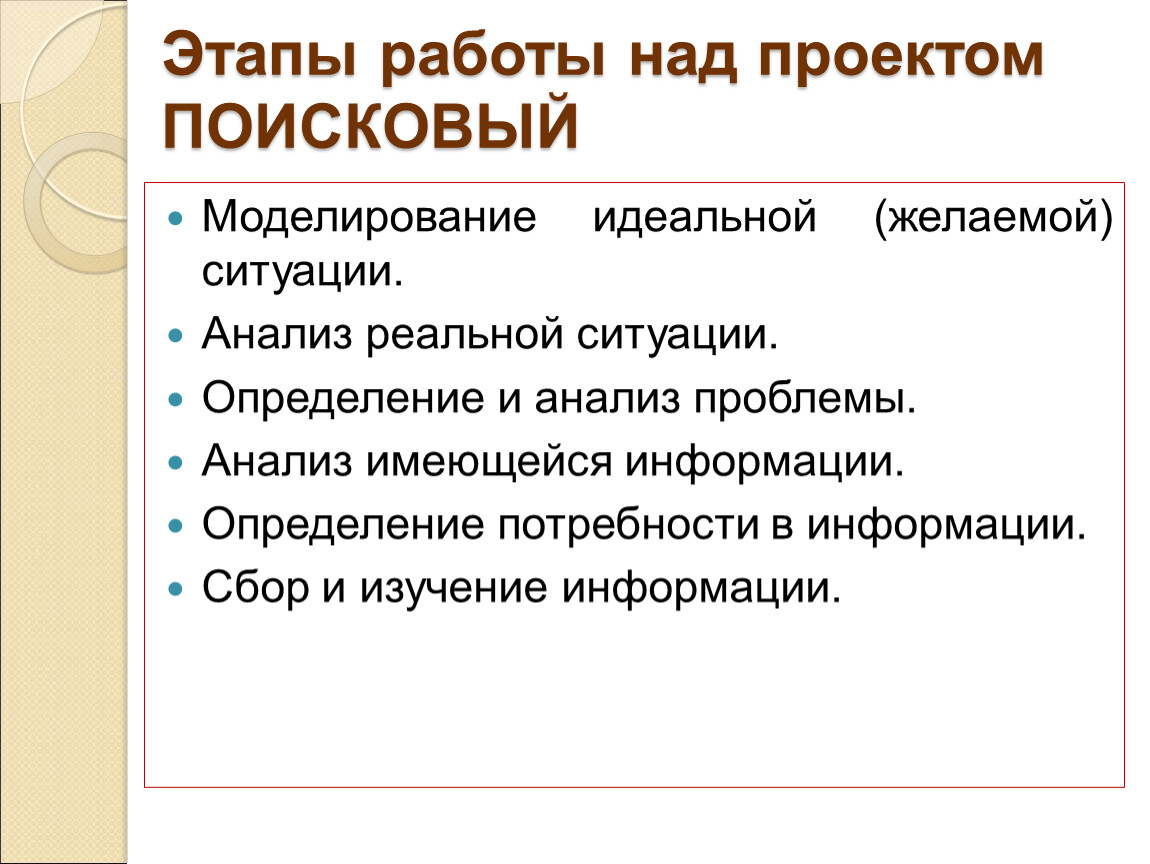 Информационно поисковый проект