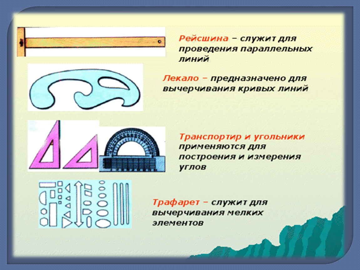 Проводим параллельные линии. Трафарет для вычерчивания кривых линий. Инструмент для вычерчивания кривых линий. Чертежный инструмент для проведения параллельных линий. История развития инженерной графики.