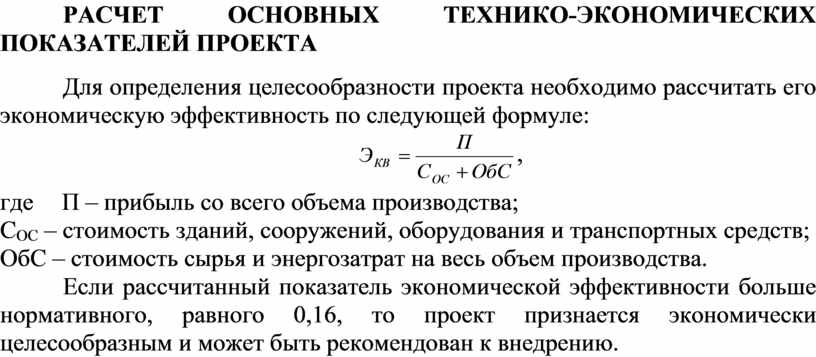 Расчет экономических показателей проекта