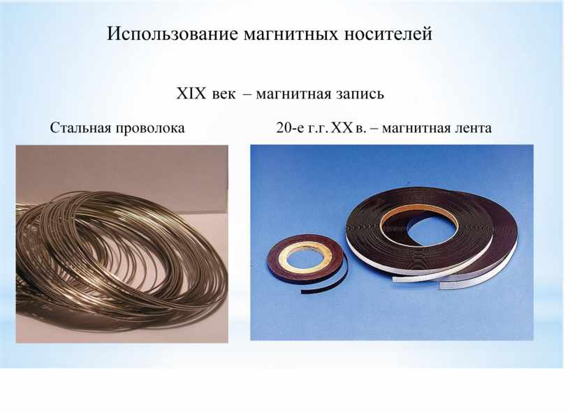 Из скольких стальных проволок диаметром 2 мм. Магнитный носитель проволока. Стальная проволока магнитный носитель. Магнитные записи информации и магнитные носители.