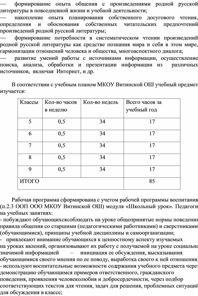 Интернет, и др. В соответствии с учебным планом