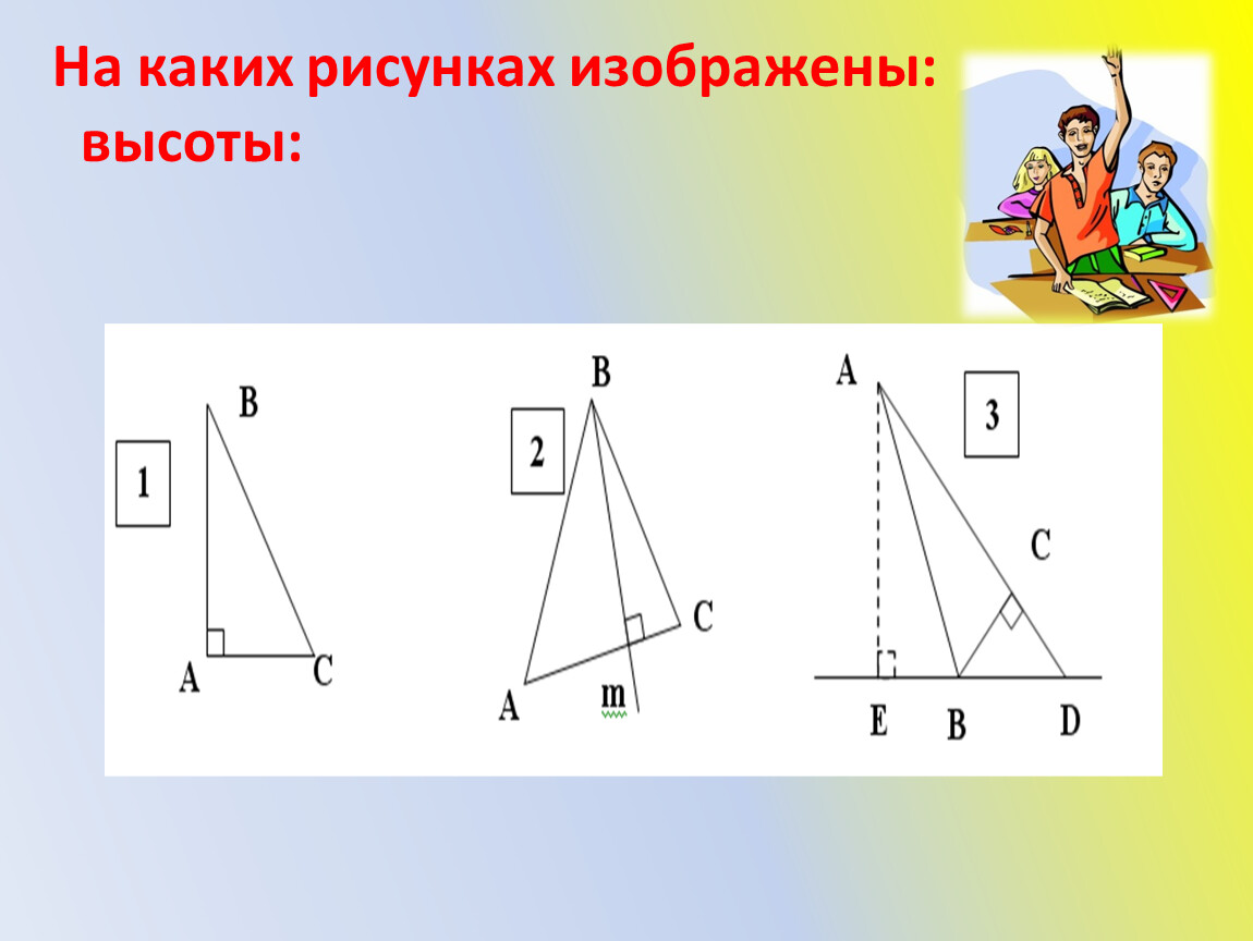 На каком рисунке верно построен. На каком рисунке изображено. Высота рисунок. Высота треугольника изображена на рисунке. Какие рисунки.