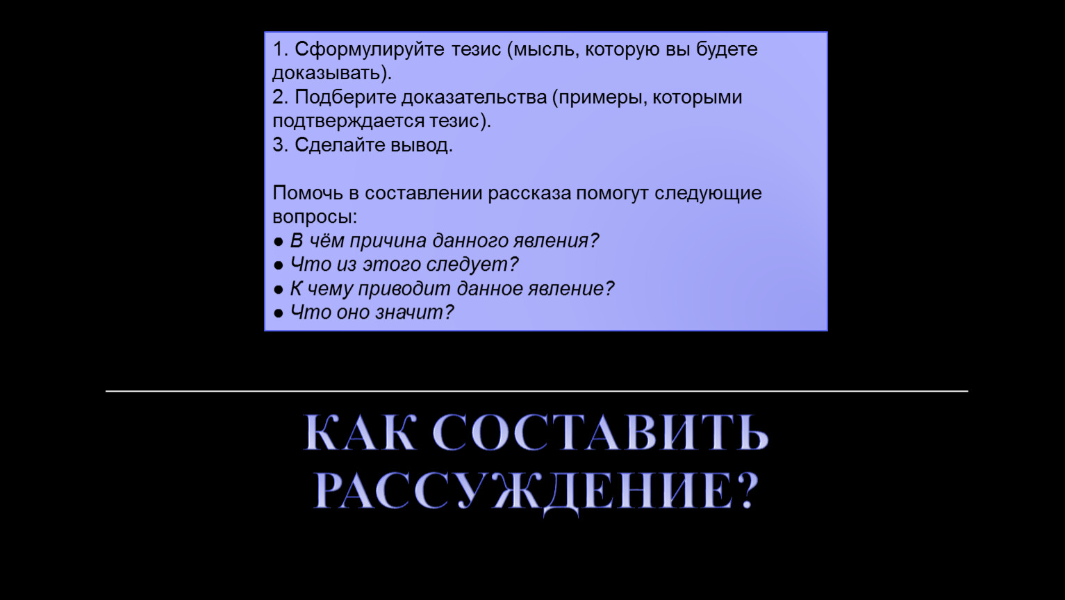 Тезис сформулированный в первом предложении