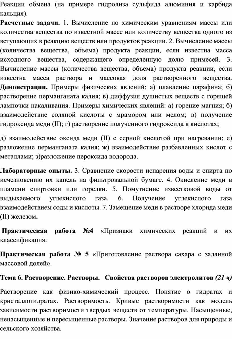 Растворение карбида кальция в воде